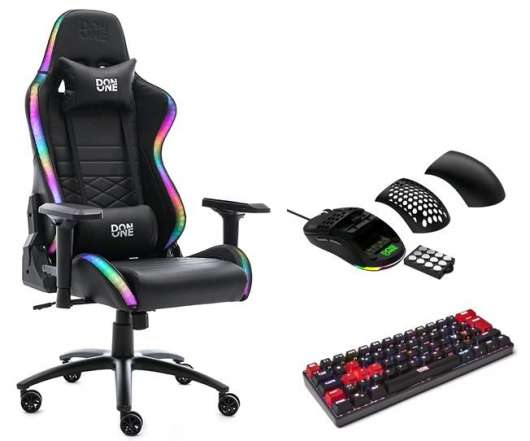 Bundle ​DON ONE Valentino Gaming Chair + DON ONE GM500 Black Gaming Mouse + DON ONE MK200 Gaming Keyboard