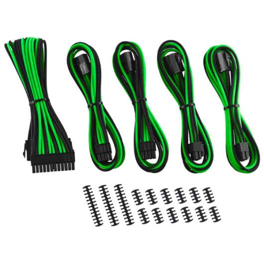 CableMod Classic ModMesh Cable Extension Kit - 8+8 Series - svart/ljusgrön
