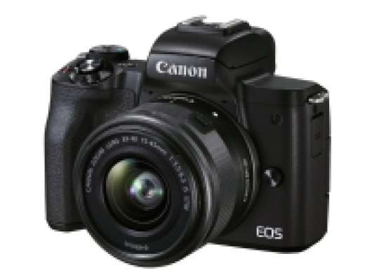 Canon EOS M50 Mark II - Digitalkamera - spegellöst - 24.1 MP - APS-C - 4 K / 24 fps - 3x optisk zoom EF-M 15 - 45 mm IS STM-lins - Wi-Fi, Bluetooth - svart
