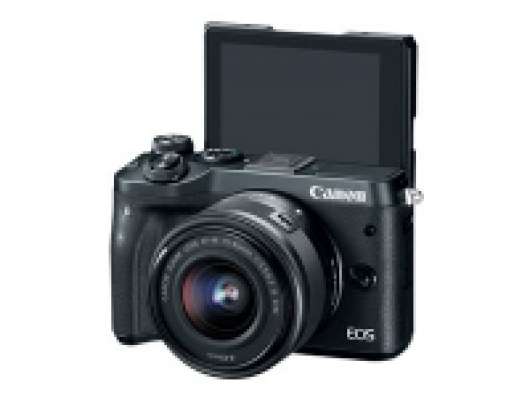 Canon EOS M6 - Digitalkamera - spegellöst - 24.2 MP - APS-C - 1 080 p / 60 fps - endast stomme - Wi-Fi, NFC, Bluetooth - svart