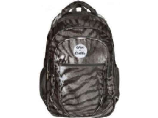 Chin & Chilla Three-compartment animal backpack black and white (245677)