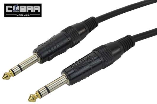 Cobra Signalkabel 6,3 mm Jack stereo till 6,3 mm Jack stereo 0,5 meter