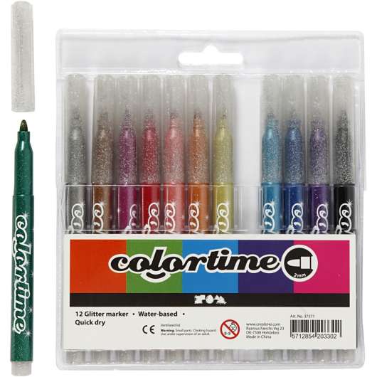 Colortime Glitter Marker Line width 4,2 mm Assorted colors 1