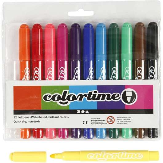 Colortime Marker Line width 5 mm Standard Colors 12pcs