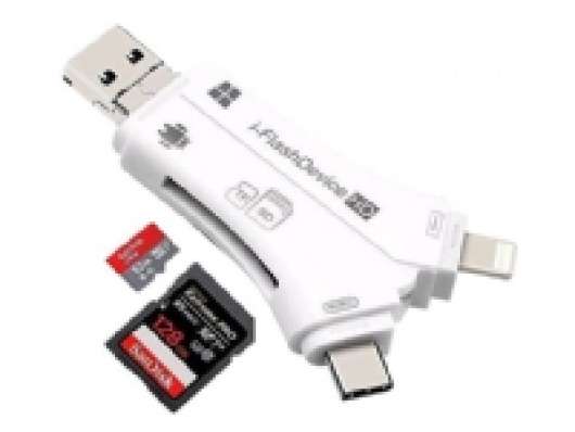 CoreParts - Kortläsare (SD, CF) - Lightning/USB 2.0/USB-C/micro USB