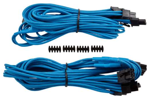 Corsair Individually Sleeved PCIe Cables Dual / RMi RMx - Blå