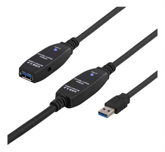 Deltaco aktiv USB 3.0-förlängningskabel - 10m