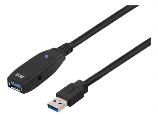 Deltaco aktiv USB 3.0-förlängningskabel - 3m