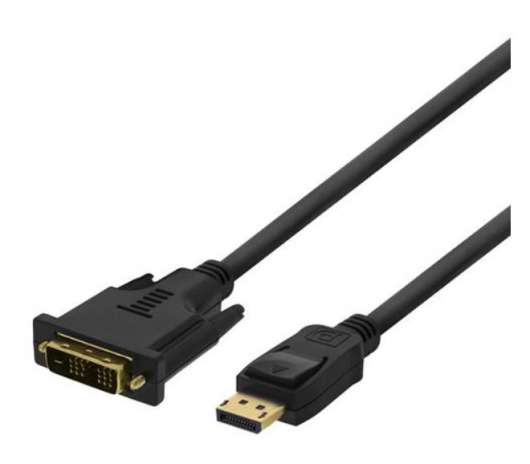 DELTACO DisplayPort till DVI-D Single Link 1m, svart
