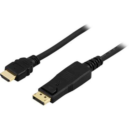 Deltaco DisplayPort till HDMI-kabel 3m - Svart