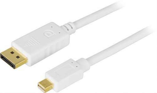 Deltaco DisplayPort till Mini-DisplayPort-kabel 1m - Vit