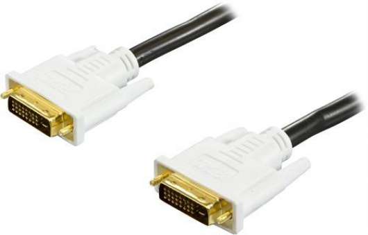 Deltaco DVI-D Dual Link-kabel 5m - Vit