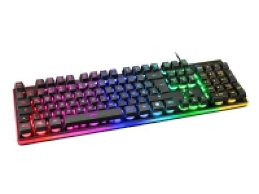 DELTACO GAMING membrane keyboard, RGB backlight, anti-ghosting, DE lay