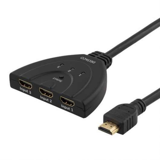Deltaco HDMI Switch 3 input - 1 output (Sladdmodell)