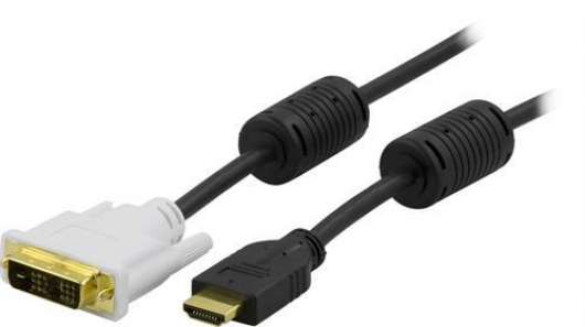 Deltaco HDMI till DVI-kabel Single Link 2m - Svart