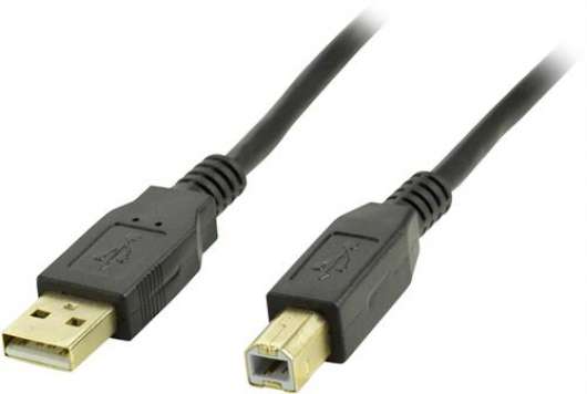 DELTACO, USB 2.0 kabel Typ A hane - Typ B hane 2m, svart