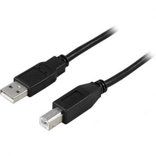 Deltaco USB 2.0 kabel, Typ A - Typ B ha, 3m - Svart