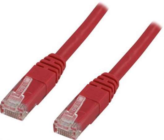 Deltaco UTP Cat6 Nätverkskabel / 5m - Röd