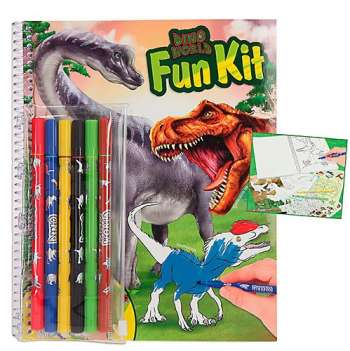 Dino World Colouring Book & 8 Pencils Fun Kit