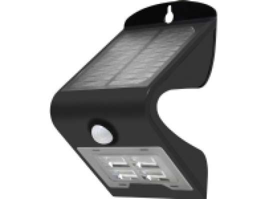 DioDor DIO-Solar 2W-B Solcelle-udendørs vægbelysning med bevægelsessensor 2 W Sort