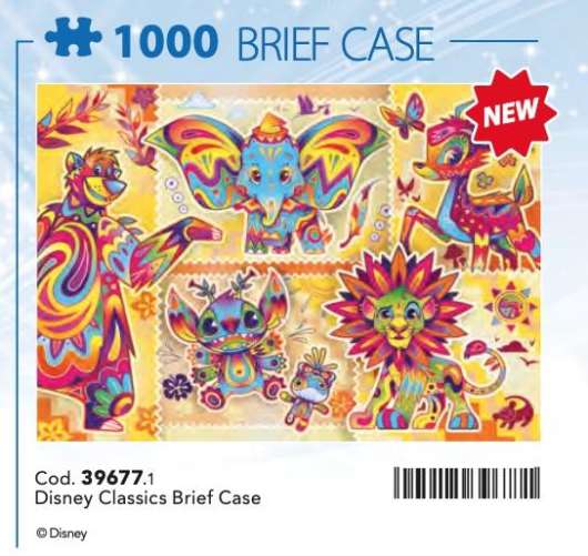 Disney - Bambi, Simba, Stitch, Dumbo, ... - Brief Case Puzzle 1000P