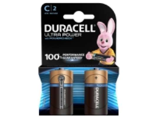 Duracell C Ultra Power (2pcs), Engångsbatteri, C, Alkalisk, 1,5 V, 2 styck, Multifärg
