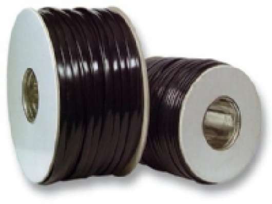 EFB NORDIC Telefonkabel flad, PVC 1x6xAWG26 sort, 100 m ring, kabeldiameter 6,8 x 2,35 mm - (100 meter)