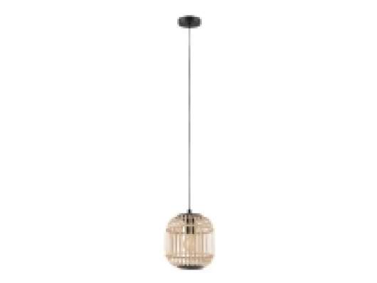 Eglo Bordesley - Hängande lampa 1 uttag - E27 - svart, naturell