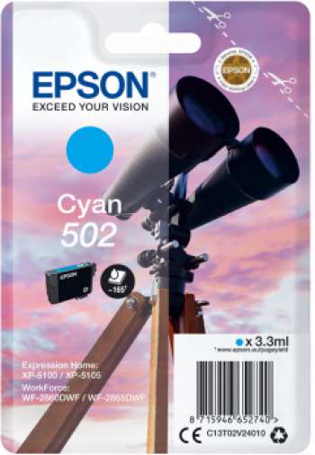 Epson 502 Cyan - 165 sidor