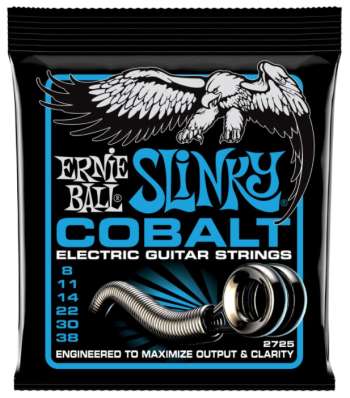 Ernie Ball Slinky kobolt gitarrsträngar, elgitarr Extra Slinky 008-038