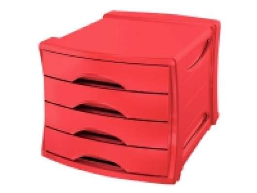 Esselte Europost VIVIDA - Lådskåp - 4 lådor - A4 - intensivt röd