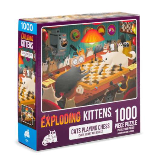 Exploding Kittens Puzzle Cats Playing Chess (1000)