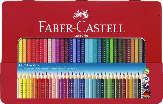 Faber Castell Coloured pencil Colour Grip tin of 36