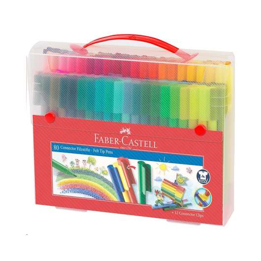 Faber Castell Connector Pens Carry case 80 pc