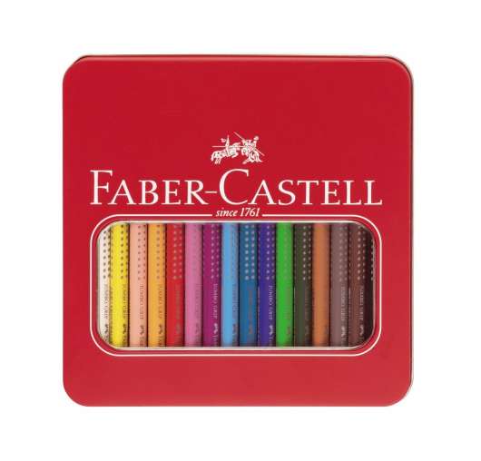 Faber Castell Jumbo Grip Colour Pencils Tin 16 pc