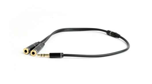 Gembird 3.5mm audio Y-splitter kabel 10cm - Svart