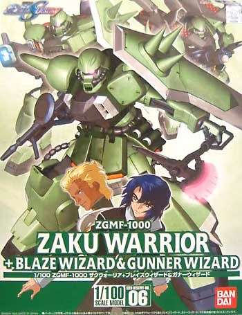 Gundam - 1/100 Zaku Warrior + Blaze Wizard & Gunner Wizard - Model Kit