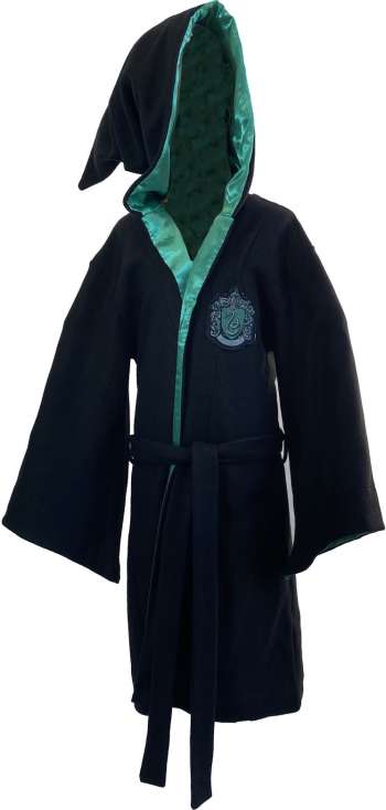Harry Potter Slytherin Kids Poly Fleece Robe Black/Green Medium