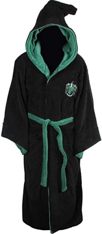 Harry Potter Slytherin Kids Poly Fleece Robe Black/Green X-Large
