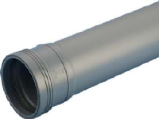 HC pp grå m.mf 110X1500mm - 110mm lysgrå PP Wafix afløbsrør m.muffe 1.500m