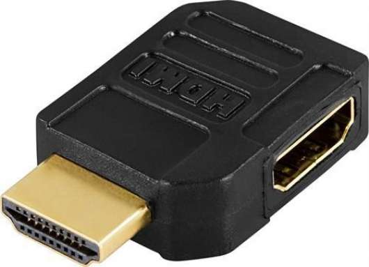 HDMI-adapter, 19-pin hona till hane, vinklad, guldpläterad