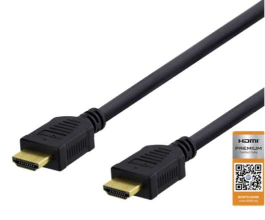High-Speed Premium HDMI-kabel, 1m, Ethernet, 4K UHD, svart