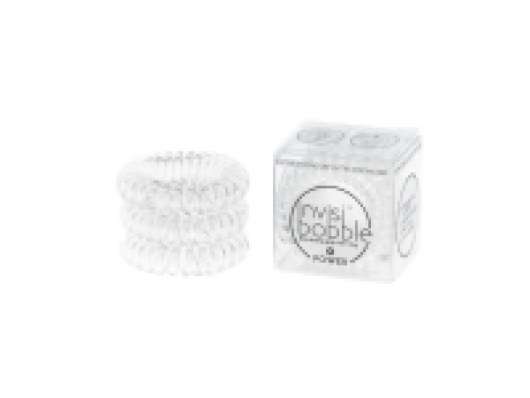 invisibobble POWER Hair Ties, Crystal Clear, 3 Pack - Extra Strong Grip, Waterproof, Traceless - Perfect for Sports, Suitable for All Hair Types