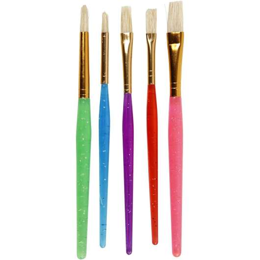 Kids Paint Brushes Size 8+12+18 Assorted colors 5 mixed