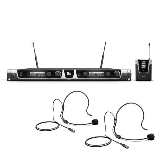 LD Systems U508 BPH2 - Trådlöst mikrofonsystem med 2 x Bodypack och 2 x Headset