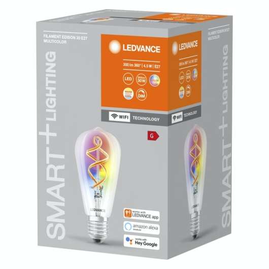 Ledvance SMART+ Classic Edison E27 ST64 45W RGBW Wi Fi