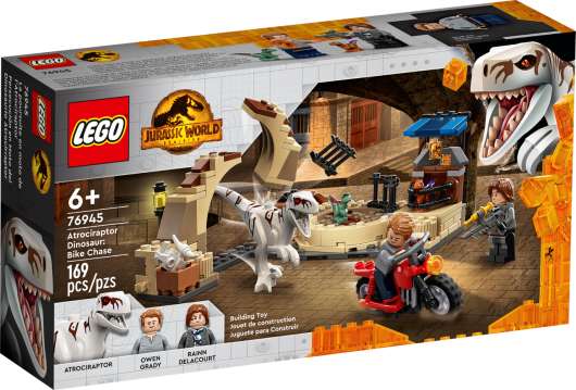 LEGO Jurassic World Atrociraptor dinosaur motorcycle hunting 76945