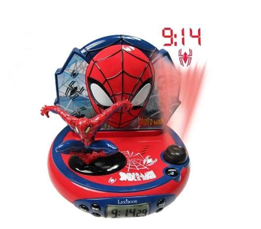 Lexibook 3D Spider Man Projector Clock with Super Hero Sounds