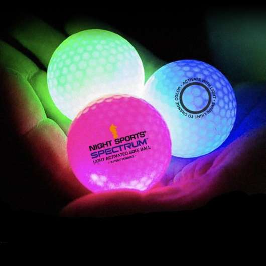 Ljusaktiverade lysande golfbollar