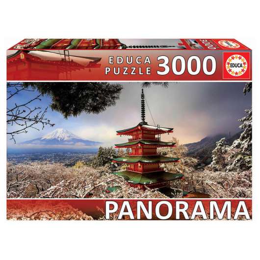 Mount Fuji and Chureito Pagoda, Japan panorama puzzle 3000pzs